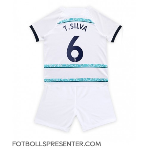 Chelsea Thiago Silva #6 Bortatröja Barn 2022-23 Kortärmad (+ korta byxor)